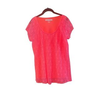Peter Nygard Crochet Lace Overlay‎ Blouse